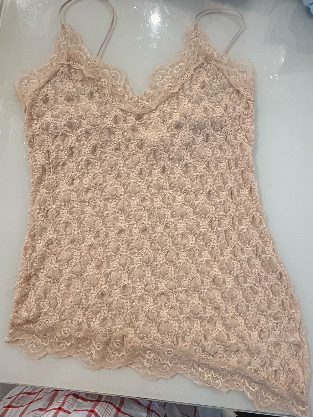 H&M Lace Camisole in Light Beige Blush